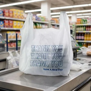 Custom Reusable PE T Shirt Grocery Bag Bulk Recyclable Shopping Plastic Bag