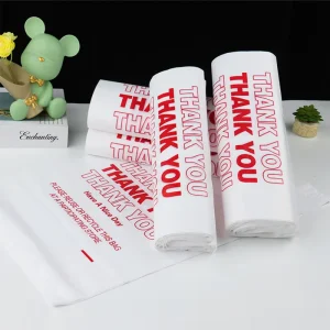 Custom Reusable T Shirt PE Plastic Shopping Bag with Gravure Printing T Shape Thank You Bag for Retail & Supermarket