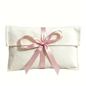 Custom Ribbon Dust Bag Flap Gift Jewelry Makeup Cosmetic Perfume Cotton Packing Pouch