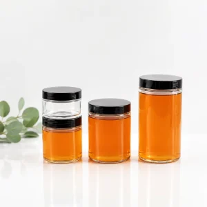 Custom Round Straight Edge Glass Jar Pickle Jam Honey Jar Kitchen Food Jar 100ml 180ml 500ml 380ml 16oz