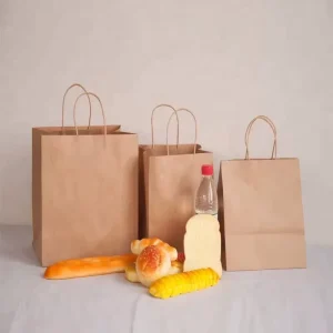 Custom SMX Brand Hot Stamped Eco Friendly Kraft Paper Shopping Gift Bag with Handle at Price