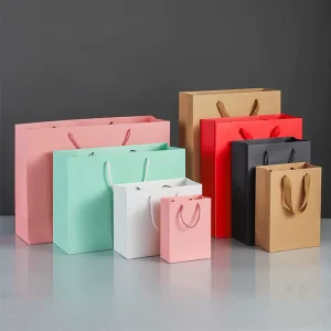 Custom Sac En Papier Bolsa De Papel Recycled Kraft Foldable Shopping Bag Premium Underwear Paper Gift Bags for Small Business