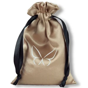 Custom Satin Drawstring Bag Luxury Silk Dust Pouch Printed Logo Jewelry Wig Cosmetic Wedding Gift Packaging Storage