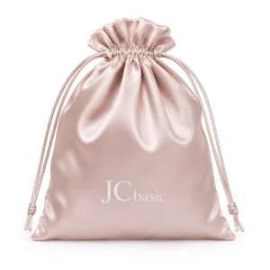 Custom Satin Drawstring Dust Bag with Logo Jewelry Shoe Gift Packaging Pouch for Brand Use