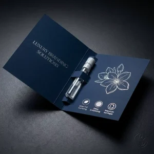Custom Shape Die Cut Perfume Sample Card Unique Design Paper Card for Fragrance Vial Display OEM Service
