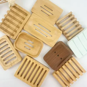 Custom Shape Eco Friendly Bamboo Soap Box Bathroom Bath Shower Wooden Soap Dish
