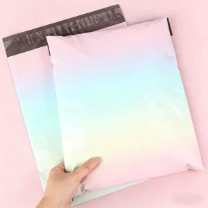 Custom Shipping Poly Mailer Bag Biodegradable LDPE Resealable Self Adhesive Seal Printed Logo Ties Included Clothing Fur