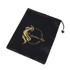 Custom Silk Dust Bag Large Black Satin Dust Bags for Handbags Wig Storage Pouch Satin Bag