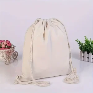 Custom Size Eco Friendly Recycled Canvas Drawstring Dust Bag Fashionable Cotton Shoes and Clothing Drawstring Backpack