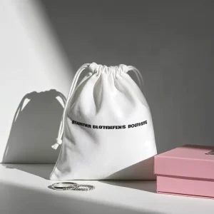 Custom Size Eco Friendly Recycled Canvas Drawstring Dust Bag for Shoes & Clothing with Logo Sustainable Cotton Bags