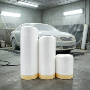 Custom Size No Residual Glue Easy to Tear Auto Body Pre Taped Masking Film for Car Painting Furniture Wall Protection