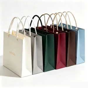 Custom Size Print Kraft Paper Tote Bags Multi scene Gift Packaging Shopping Paper Bags