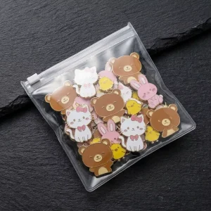 Custom Small Plastic Pouch with Slider Zipper for Toy Merchandise and Enamel Pin Packaging Waterproof Reusable Bag