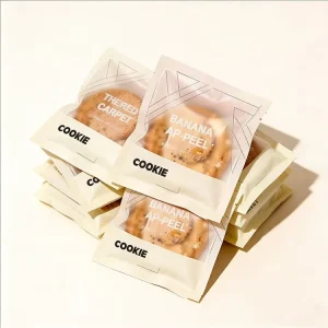 Custom Snack Food Packaging Laminated Sachet Pouch Heat Seal Plastic Individual Cookie Bag with Logo for Biscuit Donuts