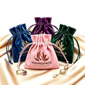 Custom Soft Velvet Drawstring Bags Wedding Gift Bags Velvet Jewelry Pouches Drawstring Dust Gift Packaging Bag