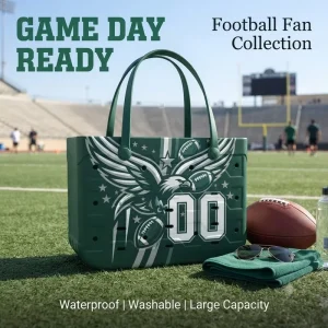 Custom Sports Team Style EVA Tote Bag Football Theme Beach Bag Waterproof Sand Resistant Pool Carry Bag Bulk Supply