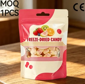 Custom Stand up Candy Bags With Clear Window Moisture Proof Seal One Stop Logo Size Customization Plastic Bags for Business