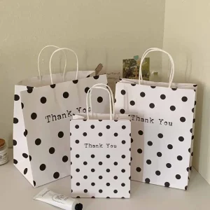 Custom Take Away Plain Kraft Paper Bags with Twisted Paper Handles Multi Sizes for DIY Crafting Favor Bags