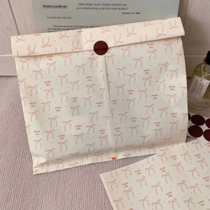 Custom Takeaway Food Packaging Flat Square Bottom Kraft Paper Bags No Handle