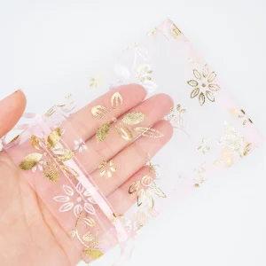 Custom Tassel Mesh Organza Packaging Bag Wedding Party Gift Drawstring Pouch Organza Bag