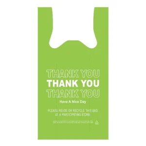 Custom Thank You Bags Biodegradable T shirt Packaging Bags Logo Printed Commercial Shopping Bags