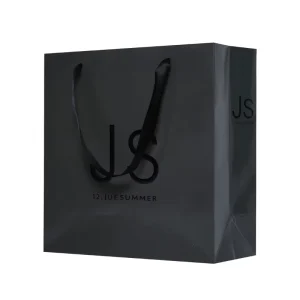 Custom UV Printing Branded Logo Luxury Paperboard Bags with Ribbon Handle Foldable Boutique Shopping for Shoes Clothing