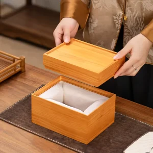 Custom Vintage Bamboo Box Multi-Use Display Storage Case for Jewelry Tea Cup Watch Bulk Order Discount