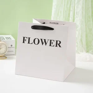 Custom Viral Ins Style Square Flower Tote Bags Hot Gift Bags For Florists Valentines Day & 520