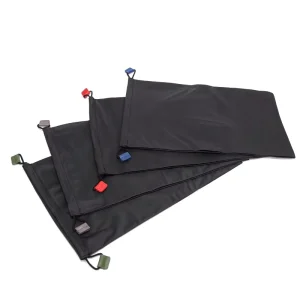 Custom Waterproof Nylon Black Drawstring Bag Small Gift Packing Pouches with Nylon Rope String Dust Bag for Travel