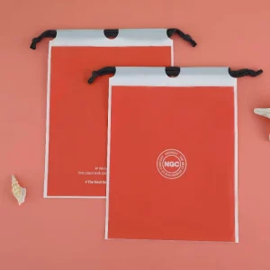 Custom Waterproof Plastic CPE Storage Packaging Bag Frosted Drawstring Bag Reusable Portable Umbrella Pouches