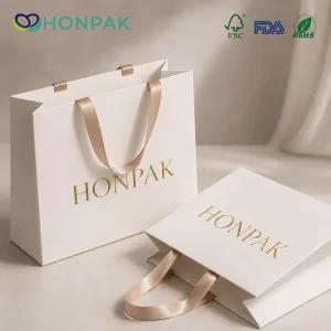 Custom White Cardboard Apparel Paper Bag