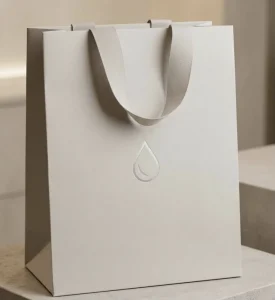 Custom White Kraft Shopping Bag 350g Art Paper with Logo for Tea Leaves Packaging OEM ODM Service Eco Friendly