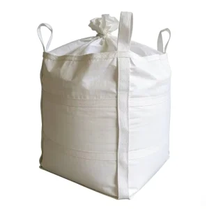 Custom White PP Jumbo Bag Ton Bag FIBC with Top Filling Bottom Discharge Spout Breathable Dust-Free Powder Transfer System