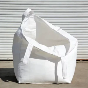 Custom White PP Jumbo FIBC Bag with Top Fill Bottom Discharge Spout 2000kg Capacity Breathable Dust Free Transfer System