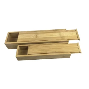 Custom Wood Jewelry Box With Sliding Lid Unfinished Bamboo Wooden Pencil Box