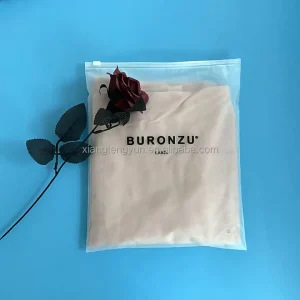 Custom Your Own Logo Printed Reusable Frosted Plastic Zipper Bags Durable Clothing Packaging for Garment Package