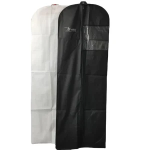 Custom logo Dust Covers Suit Garment Bags Long Wedding Evening Dress Cover With Zipper