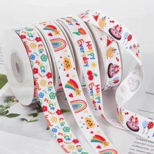 Custom logo Gift Ribbons for DIY Handmade Baked Flowers Box Packaging Cotton Polyester Satin Ribbon
