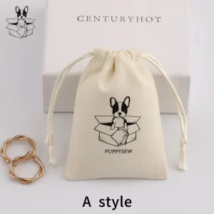 Custom logo Large Luxury Silk Cotton Pouch White Drawstring Satin Dust Bags for Shoes Packaging