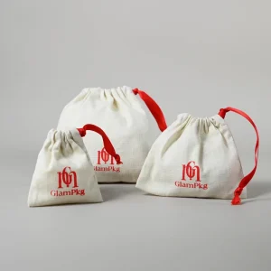 Custom with Screen Print Logo OEM High Grade Jewelry Garment Shoes Gift Linen Dust Bag Drawstring Bag