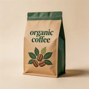 Customer Printed Eco Friendly Food Grade Stand Up Zipper Pouches Brown White Kraft Craft Paper for Food Powder Tea Coffee