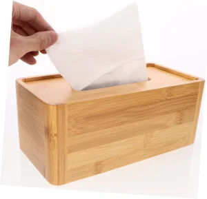 Customised Reusable Refillable Eco Friendly Country Style Rectangle Regular Vintage Wood Tissue Box for Home & Restaurant Use