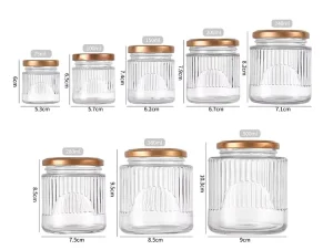 Customizable Clear Glass Storage Jars with Metal Lids 200ml 280ml 380ml Capacities for Packaging