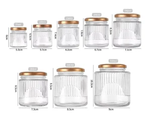 Customizable Clear Glass Storage Jars with Metal Lids 200ml 280ml 380ml Capacities for Packaging