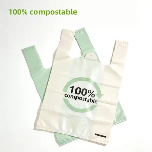 Customizable Compostable Side Gusset Shopping Bag 100% Degradable Food Grade Plastic PBAT PLA Screen Printing Supermarket