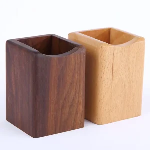 Customizable Creative Eco Friendly Wooden and Bamboo Pen Holders for Office Remote Controls and Stationery Storage Boxes