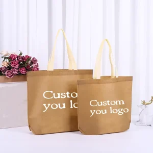Customizable Eco friendly Reusable Nonwoven Folding Shopping Bag Zipper Pocket Laminated for Logo Support Clothing Fur