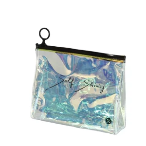 Customizable Fashion Holographic Makeup Bag Clear PVC Wash Bag Travel Size Women’s Makeup Bag