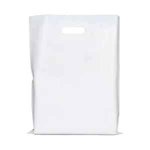 Customizable Frosted Recyclable Plastic Tote Bags Loop Handles Die Cut for Clothing & Fur