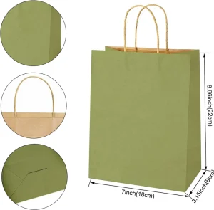 Customizable High Quality Eco Friendly Food Grade Recycled Materials Reusable Supermarket Brown Kraft Paper Bags Cotton Rope
